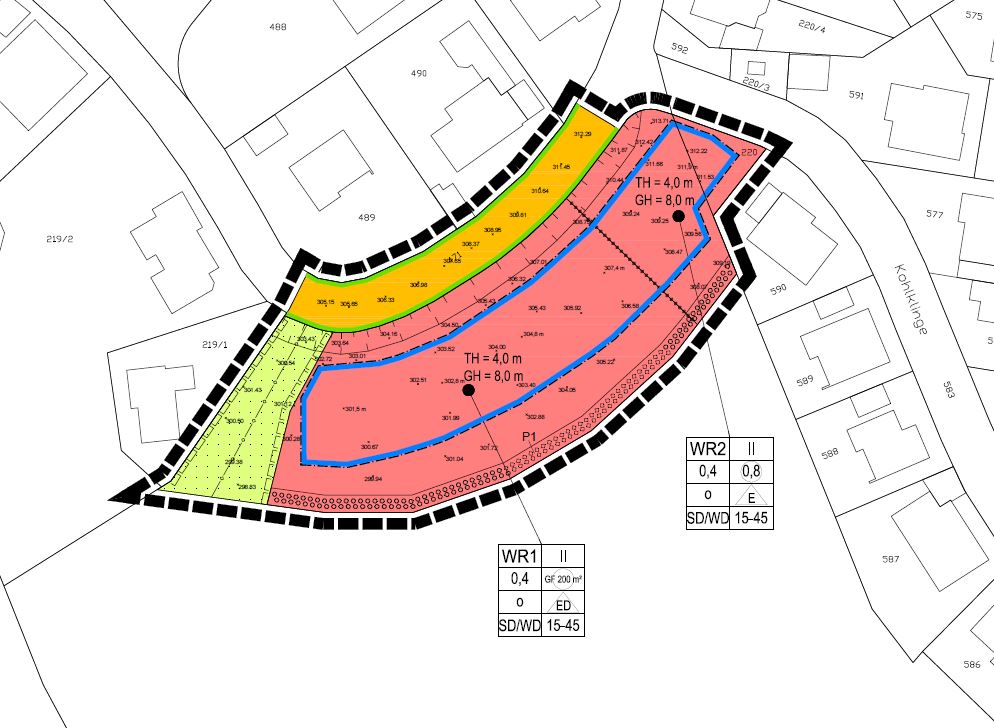 Planbild Bebauungsplan Kohlklinge