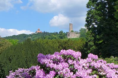 Blick auf die zwei Burgen